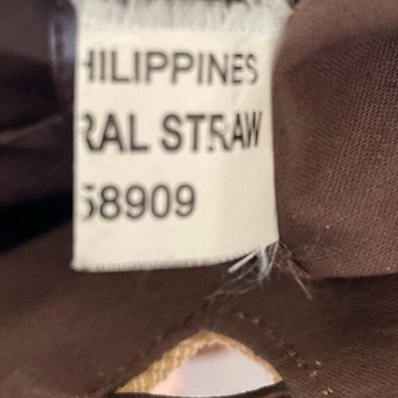 Straw & Fabric Bag Purse Embroidered Flowers Neutral Natural Boho Philippines - Picture 5 of 10